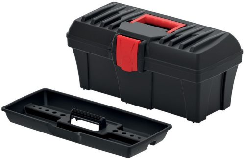 Szerszámosdoboz, Prosperplast Caliber KCR4020, 40 × 20 × 18,6 cm, fekete, fogantyúval, többfunkciós