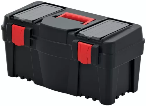 Szerszámosdoboz, Prosperplast Caliber KCR5530, 55 × 26,7 × 27 cm, fekete, fogantyúval, hordozható