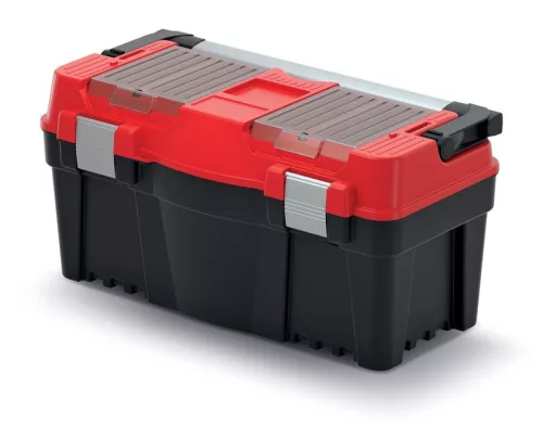 Szerszámosdoboz, Prosperplast Aptop Plus KAP5530, 55 x 26,7 x 27,7 cm, fekete, fogantyúval, hordozható