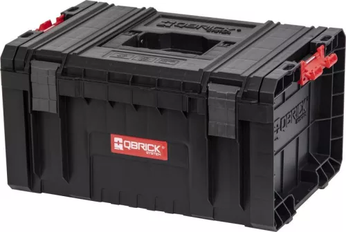 Szerszámosdoboz, Qbrick Patrol System Pro Toolbox, 45 x 33,4 x 24 cm, fekete, 19 l, moduláris, gumitömítéses, por- és vízvédett, 3 állítható válaszfallal, poliamid zárakkal