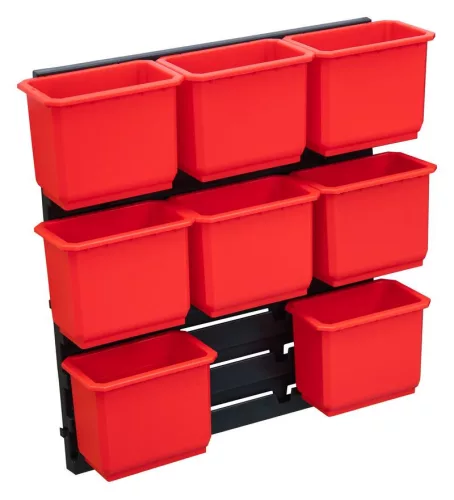 Rendszerező doboz, Qbrick Patrol One200 / Organizer XL / Two, 40 x 40 x 25 cm, piros, 9 db