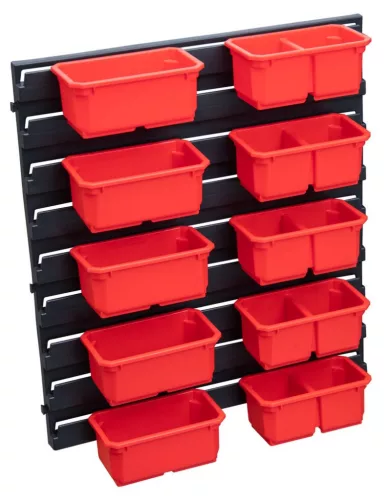 Rendszerező doboz, Qbrick Patrol One Organizer M/L, piros, 11 db