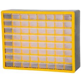  Rendszerező polc, Strend Pro SBx3045-G, 50 × 16 × 39 cm, sárga, falra szerelhető, 64 tárolóhely, PVC, 15 kg teherbírás
