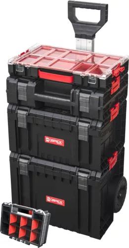 Tárolódoboz készlet, Qbrick System Pro Set, 5 az 1-ben - Cart, Toolbox, Toolcase, Organizer 100 és Multi, 5 részes