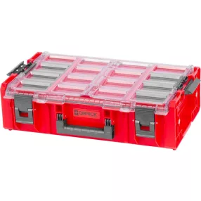   Rendszerező koffer, Qbrick Patrol System One Red Ultra HD 2XL, piros, moduláris, ütésálló, polikarbonát fedél, víz- és porálló