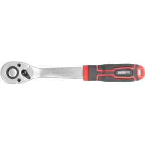   Racsnis kulcs, Strend Pro Premium ComfortGrip DL300, ezüst/fekete, 1/2", váltás karral, szénacél, 250 mm