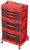 Tárolódoboz készlet, Qbrick Patrol System One Workshop Red, 58,7 × 38 × 34 cm, piros, 4 részes, moduláris, fiókos, automata zárral, fémsínes, görgős platform fékkel