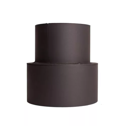 Füstcső szűkítő, V.A.P.K. HS 120/160/1,5, fekete, 120 mm - 160 mm, DC01 acéllemez, lemezvastagság: 1,5 mm, kályha–kémény csatlakozáshoz