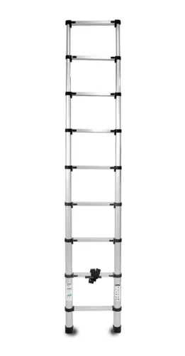 Teleszkópos létra, Strend Pro, 1 x 9 fokos, 260 cm, 125 kg teherbírás, alumínium, csúszásmentes lábakkal, automatikus reteszelés, hordozófogantyú