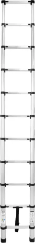 Teleszkópos létra, Strend Pro, 1 x 11 fokos, 320 cm, 125 kg teherbírás, alumínium, csúszásmentes lábakkal, automatikus reteszelés, hordozófogantyú