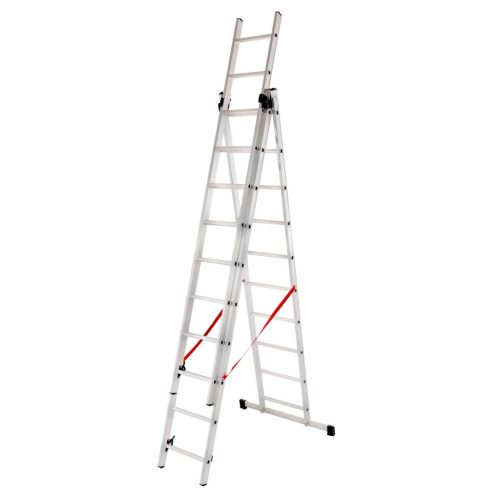 Multifunkciós létra, Strend Pro, 3 x 10 fokos, alumínium, 5,37 m, ezüst, csúszásgátlós többcélú kivitel