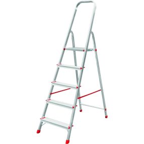   Festőlétra, ALVE Eurostyl 2915, 5 fokos, 98cm, ezüst, alumínium, összecsukható, egyoldalas