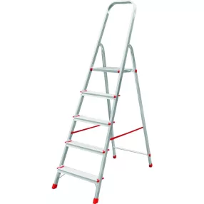   Festőlétra, ALVE Eurostyl 2915, 5 fokos, 98cm, ezüst, alumínium, összecsukható, egyoldalas