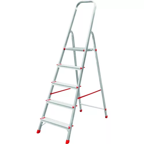 Festőlétra, ALVE Eurostyl 2915, 5 fokos, 98cm, ezüst, alumínium, összecsukható, egyoldalas