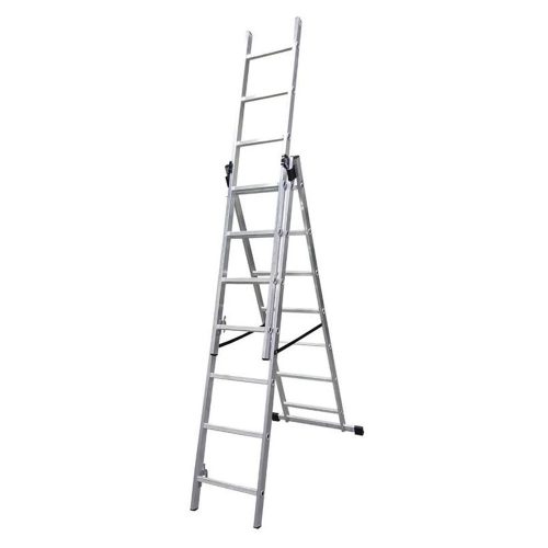 Multifunkciós létra, Strend Pro, 3 x 7 fokos, alumínium, 4,23 m, ezüst, csúszásgátlós többcélú kivitel