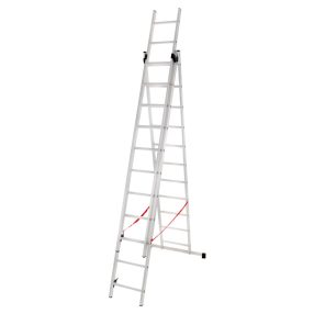   Multifunkciós létra, Strend Pro, 3 x 11 fokos, alumínium, 6,36 m, ezüst, csúszásgátlós többcélú kivitel