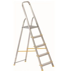   Festőlétra, ALVE Eurostyl 1915, 5 fokos, 98 cm, ezüst, alumínium, összecsukható, egyoldalas