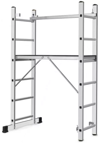 Állvány, Strend Pro Ard Home, platformmal, alumínium, 2 x 6 fokos, 3 az 1-ben, EN 131 szabvány, maximum 150 kg