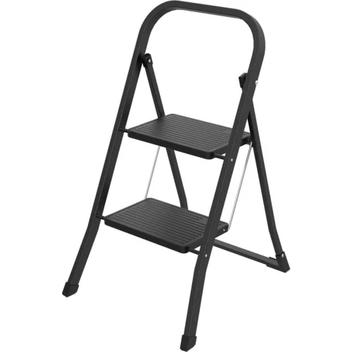 Fellépő, Strend Pro MINIFERO, 46cm, fekete, acél, 2 fokos, csúszásmentes, kapaszkodós