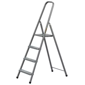   Festőlétra, Strend Pro ST-D4, 4 fokos, acél, 75 cm, szürke, összecsukható stabil kivitel