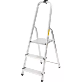   Festőlétra, StrendPro D3, 3 fokos, alumínium, 54 cm, ezüst, összecsukható, csúszásmentes kivitel