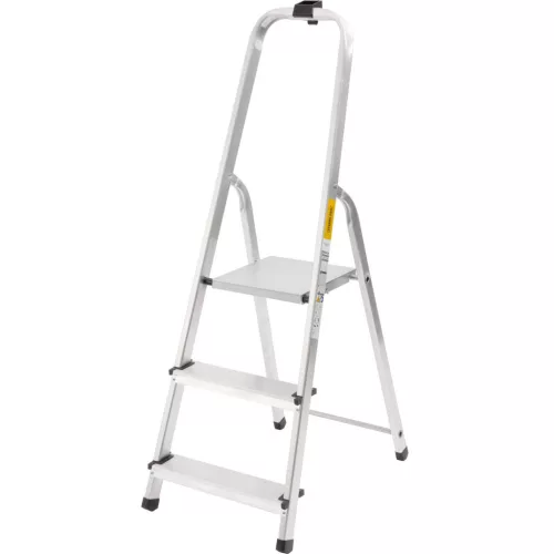 Festőlétra, StrendPro D3, 3 fokos, alumínium, 54 cm, ezüst, összecsukható, csúszásmentes kivitel