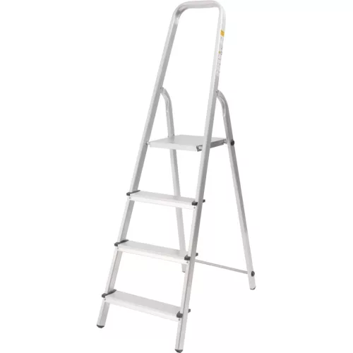 Festőlétra, StrendPro D4, 4 fokos, alumínium, 75 cm, ezüst, összecsukható, csúszásmentes kivitel