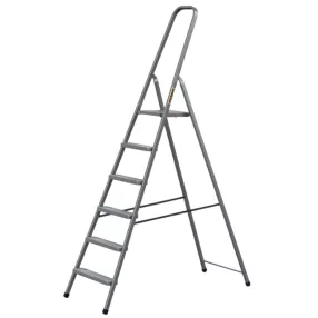   Festőlétra, Strend Pro ST-D6, 6 fokos, acél, 120 cm, szürke, összecsukható stabil kivitel