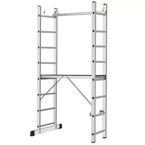 Állvány, Strend Pro Ard Home, platformmal, alumínium, 2 x 8 fokos, 3 az 1-ben, EN 131 szabvány, maximum 150 kg