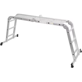   Multifunkciós létra, Strend Pro ML103, 4x3 fokos, 460 cm, ezüst, alumínium, többcélú, önzáró csuklós, stabilizátoros