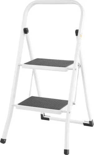Fellépő, Strend Pro LFD080, 2 fokos, 47cm, fehér, acél, csúszásgátlós, stabil lábú