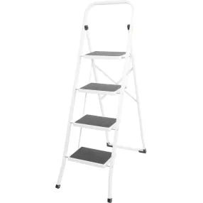   Festőlétra, Strend Pro LFD114, 4 fokos, 92 cm, acél, fehér, csúszásgátlós, összecsukható