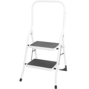   Fellépő, Strend Pro LFT105, 2 fokos, 45 cm, fehér, acél, csúszásgátlós, stabil lábú