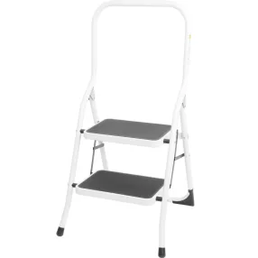  Fellépő, Strend Pro LFT105, 2 fokos, 45 cm, fehér, acél, csúszásgátlós, stabil lábú