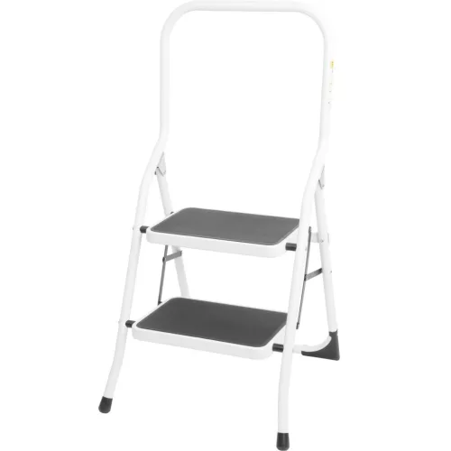 Fellépő, Strend Pro LFT105, 2 fokos, 45 cm, fehér, acél, csúszásgátlós, stabil lábú