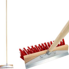   Útseprű, Strend Pro Geco U300.3, 30 cm, úttisztító, nyéllel, fém kaparóval