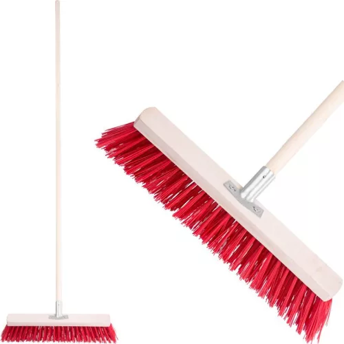 Útseprű, Strend Pro InDust, 30 cm, nyéllel, kültéri burkolathoz, felületkímélő, járdához, térkőhöz