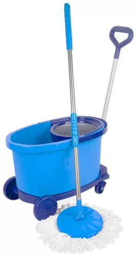 Felmosó szett, Strend Pro, 35 l, ipari, forgatható, kerekes, műanyag, csavarórendszeres, fogantyúval