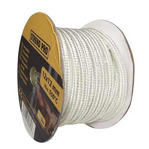 Kályhaajtó tömítőzsinór, Strend Pro SFS-20WR, 12 x 12 mm, 5 kg, dobon, tömítő, 30 m, fehér