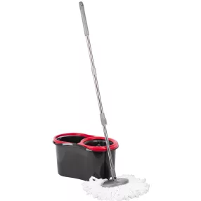   Felmosó szett, Strend Pro Turbostar, 13 l, fekete, forgó felmosó, teleszkópos nyél, vödörrel
