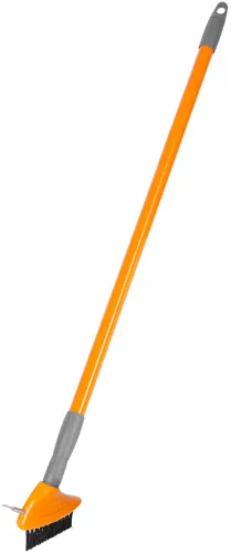 Útseprű, Strend Pro, 10 cm, 80-140 cm teleszkópos nyél, acélhuzalos, acél heggyel, fugatisztító, kültéri burkolathoz, térkőhöz, járdához