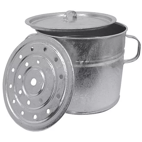 Lábas, Kovotvar, 15 l, 29,5 cm átmérő, 25 cm magas, cink bevonatú, pároló