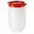 Élelmiszeripari hordó, Strend Pro Garden Pannon Fermet, fehér/piros, 30 l, nyílás átmérő: 25 cm, menetes fedél, HDPE műanyag
