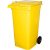 Műanyag hulladéktároló, szelektív kültéri kuka, ICS GB4, sárga, extra erős, UV-álló, kerékkel, nyitható tetővel - 240 l