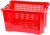 Gyümölcstartó láda, Ics M402000, piros, 40 literes, 56 × 35 × 31 cm, perforált falú, műanyag, egymásra rakható