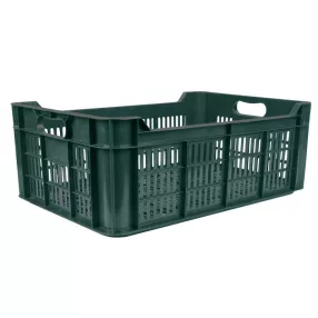   Gyümölcstartó láda, Strend Pro Garden M20, sötétzöld, 48 literes, 60 x 40 x 21,5 cm, perforált falú, műanyag, egymásra rakható, maximum 20 kg teherbírás