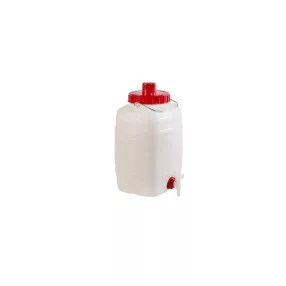   Élelmiszeripari hordó, ICS Demetra n2, fehér, 10 l, átmérő: 12 cm, magasság: 37 cm, kifolyószeleppel, fogantyúval, MOCA EU