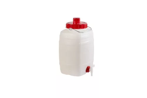 Élelmiszeripari hordó, ICS Demetra n2, fehér, 10 l, átmérő: 12 cm, magasság: 37 cm, kifolyószeleppel, fogantyúval, MOCA EU