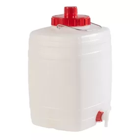   Élelmiszeripari hordó, ICS Demetra n2, fehér, 20 l, átmérő: 12 cm, magasság: 42 cm, kifolyószeleppel, fogantyúval, MOCA EU