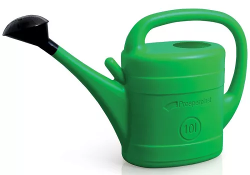 Kerti locsolókanna, Prosperplast Spring, zöld, 10 l, műanyag, rózsával